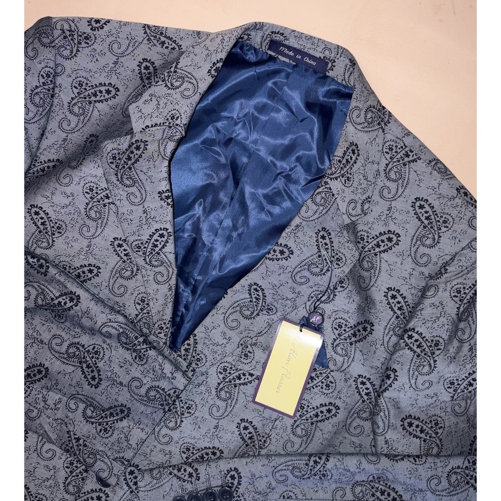New Alan Flusser Blazer Jacket Mens Large Paisley Sport Coat Cotton Modern